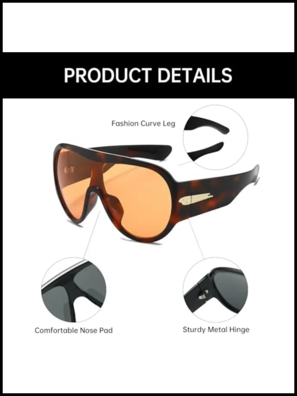 Retro Oversized Pilot Sunglasses Large Big Frame UV400 Protection